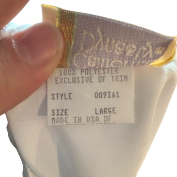 Vintage White Satin Nightgown Womens Sz Medium Plunging Sexy Neckline Sleeveless - Picture 14 of 16